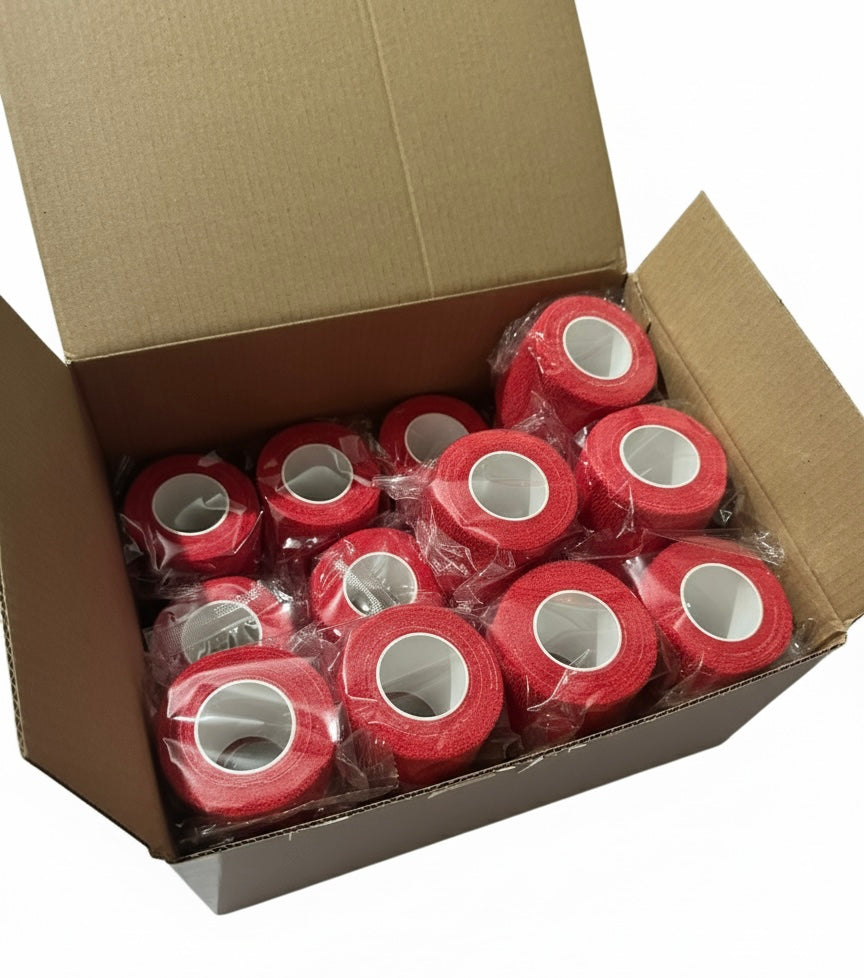 Proformance Wrap – Self Cohesive Football Sock Tape (Box of 24 Rolls, 5 cm x 4.5 m ≈ 5 m Stretched)