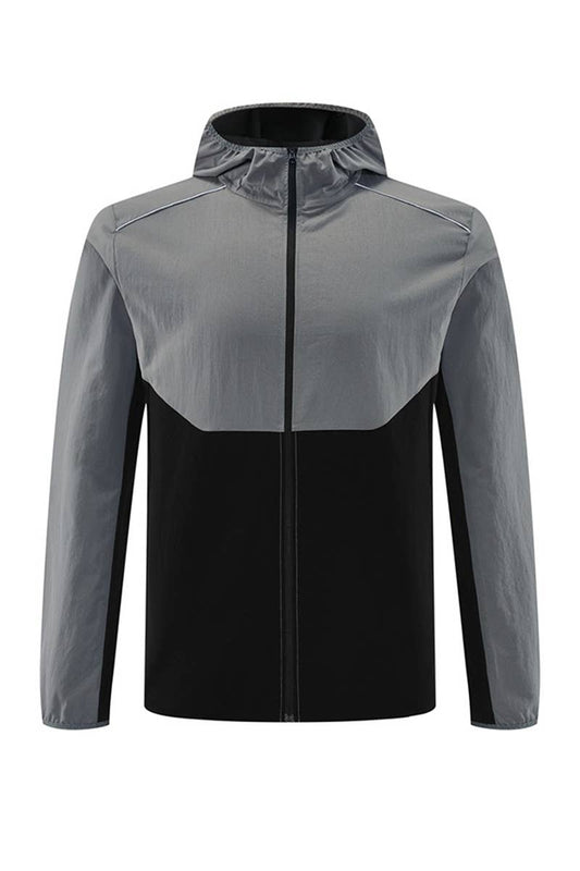 Men Hooded Water-Resistant Training Workout Running Jacket