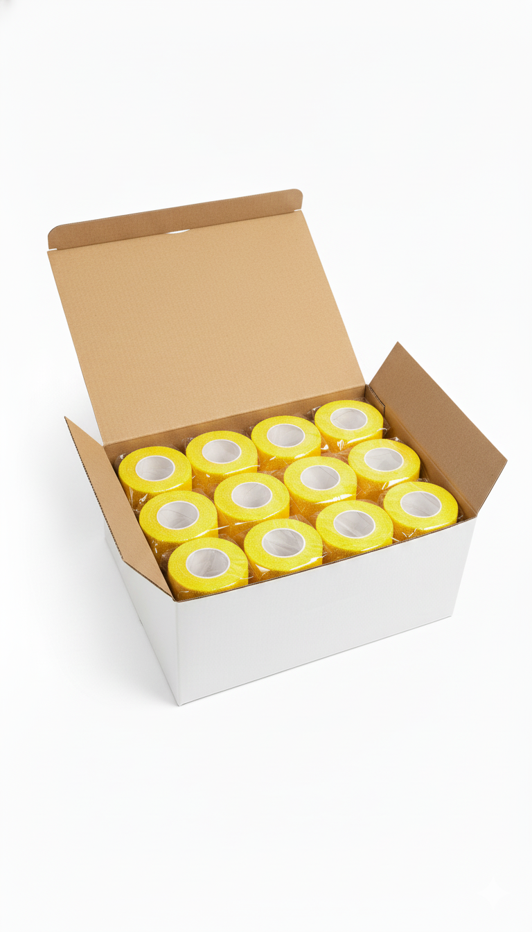 Proformance Wrap – Self Cohesive Football Sock Tape (Box of 24 Rolls, 5 cm x 4.5 m ≈ 5 m Stretched)