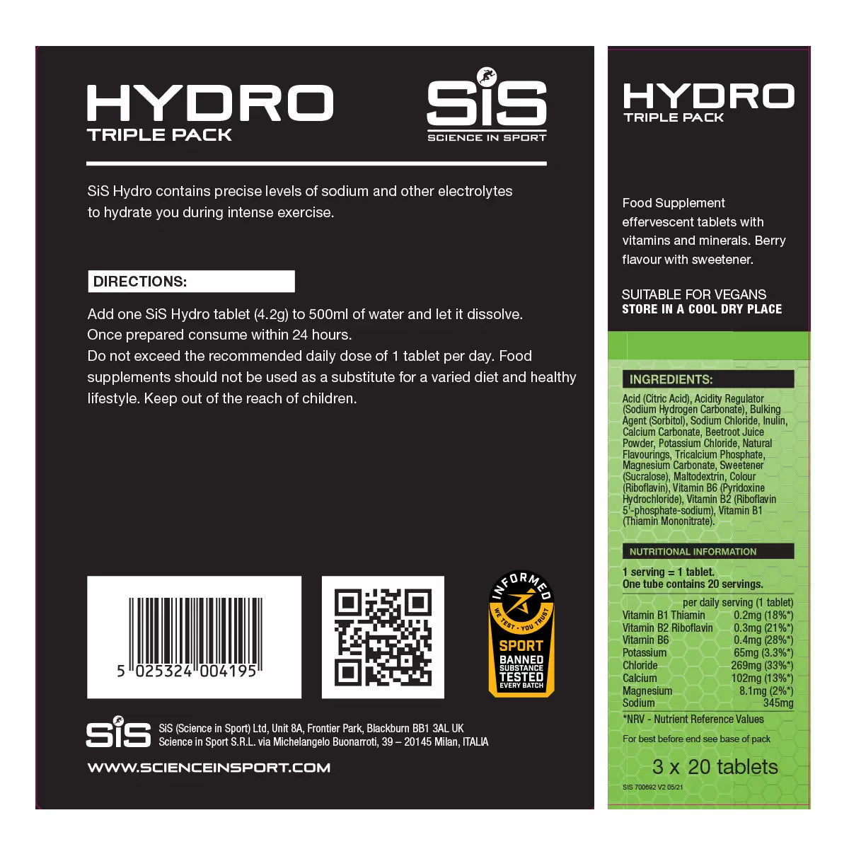 SIS Hydro Tabs – Berry Flavour Electrolyte Tablets 3 Pack