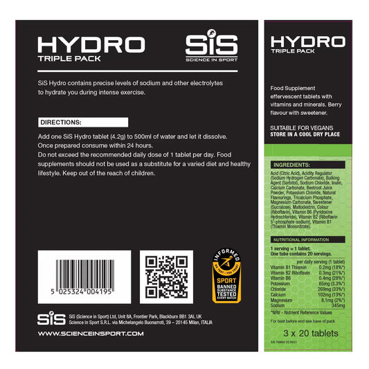 SIS Hydro Tabs – Berry Flavour Electrolyte Tablets 3 Pack